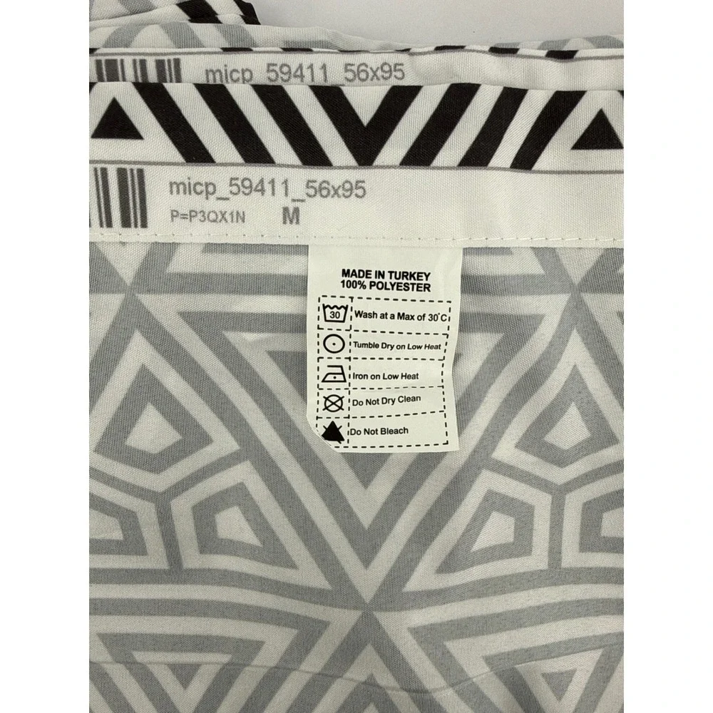 Ambesonne Geometric Triangle Window Curtains Black White 2-Panel Set 56x95